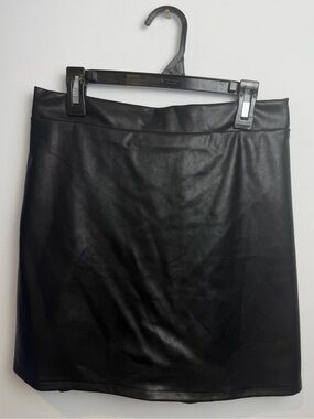 THML Black Faux Leather Mini Skirt